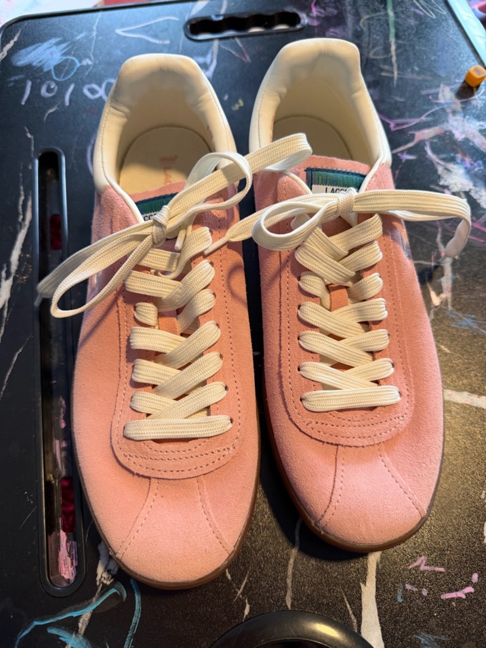 Lacoste Pink Women's Suede Lace-Up Sneakers - Classic Casual Style size 8